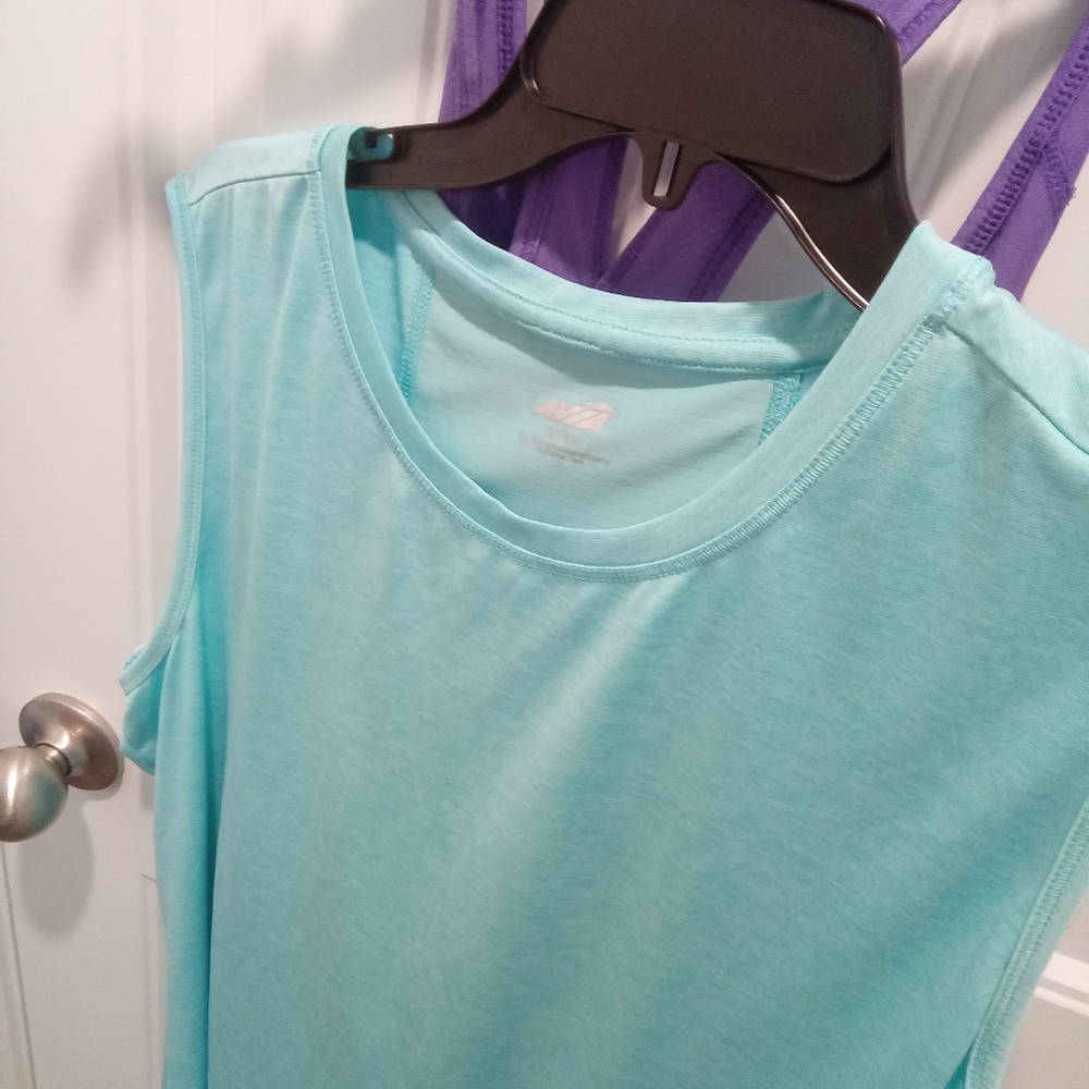 Tops Avia Plus Size XXL Athletic Aqua & Purple Champion XXL Tank Top